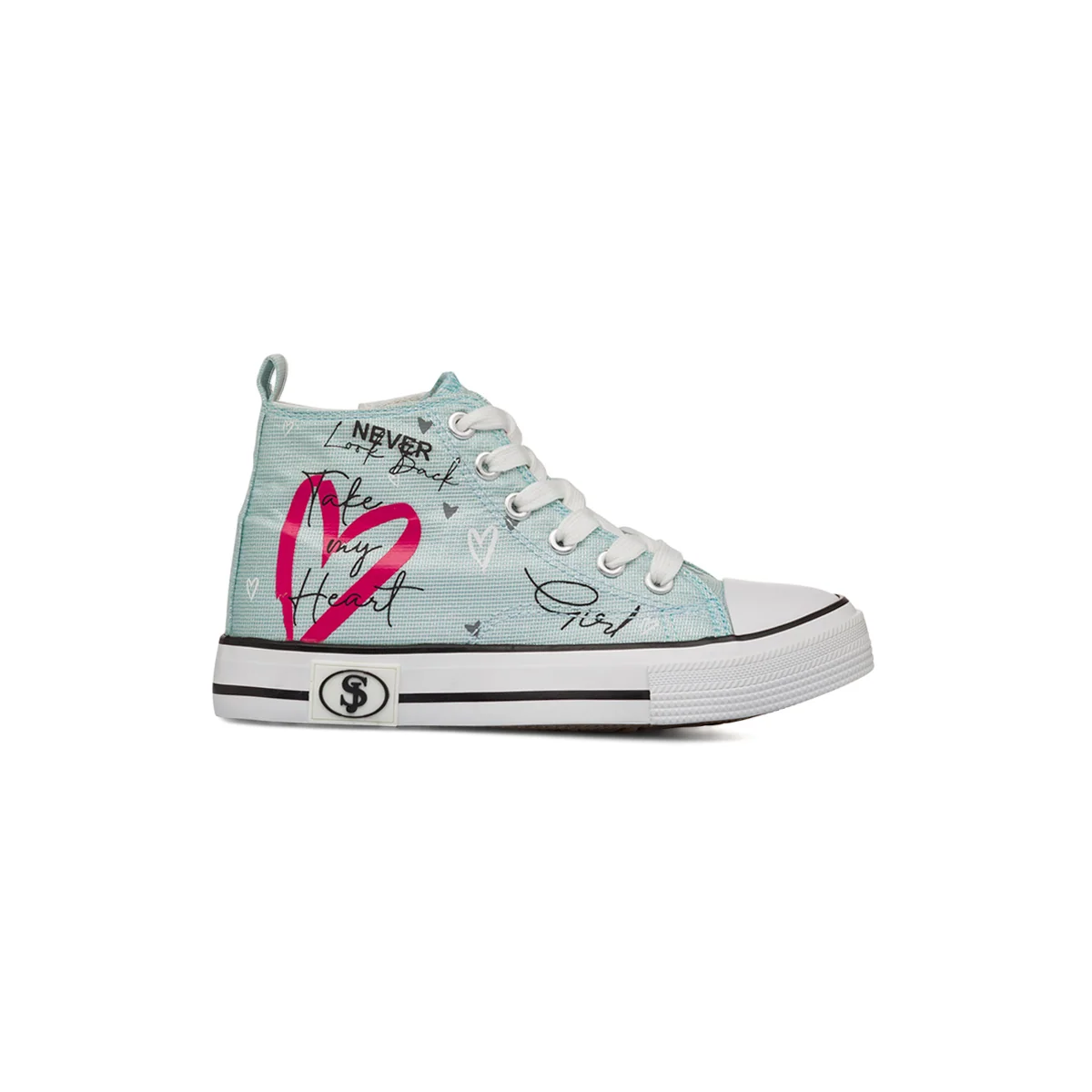 Sneakers alte azzurre da Ragazza con stampa cuore Swish Jeans