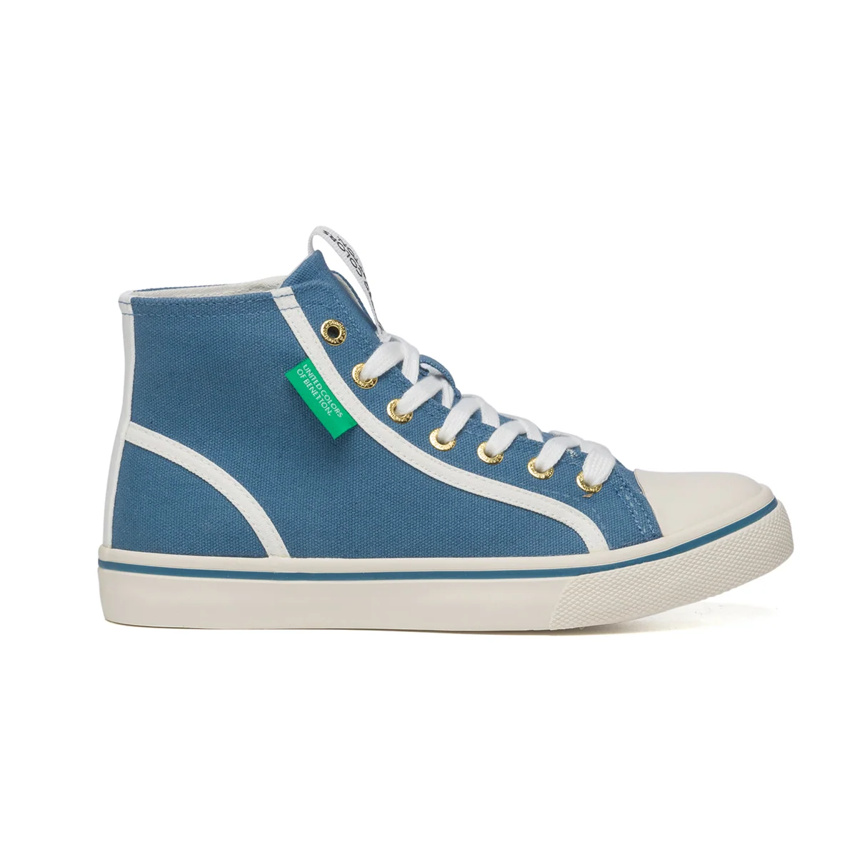 Sneakers alte azzurre in canvas Benetton Tyke Plus Mid