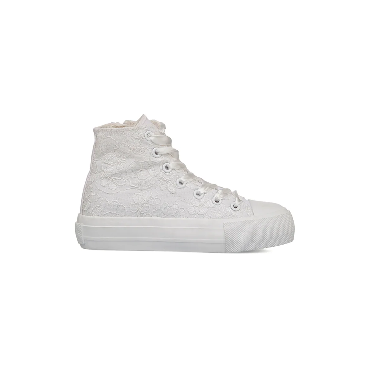 Sneakers alte bianche da Ragazza in pizzo e chiusura con lacci Dieci Baci