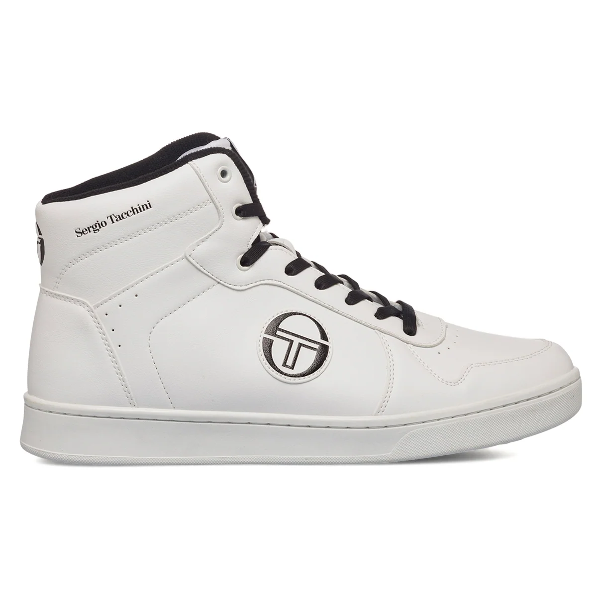 Sneakers alte bianche da uomo con patch logo Sergio Tacchini LA Pavin High LTX