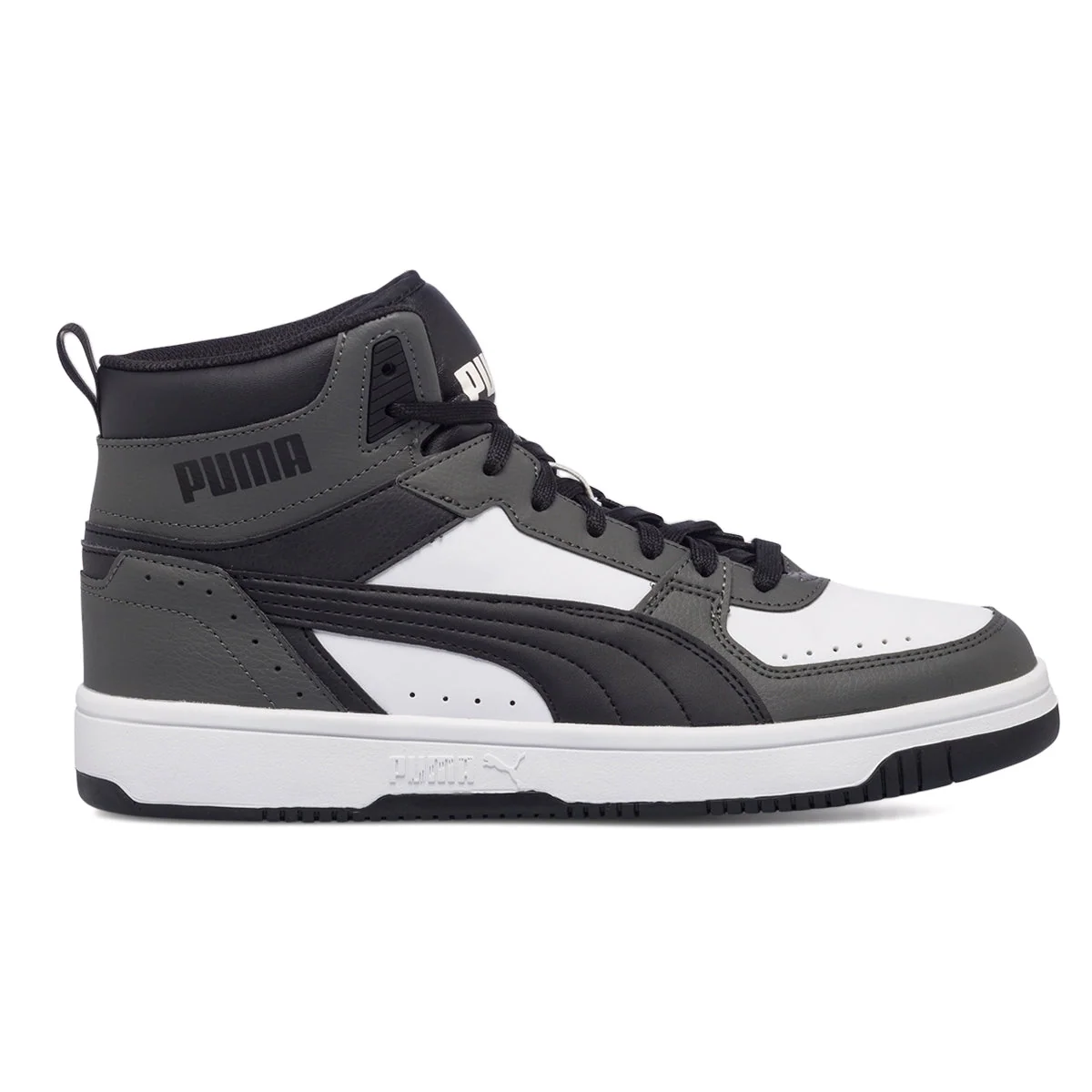 Sneakers alte bianche e grigie con logo a contrasto Puma Rebound Joy