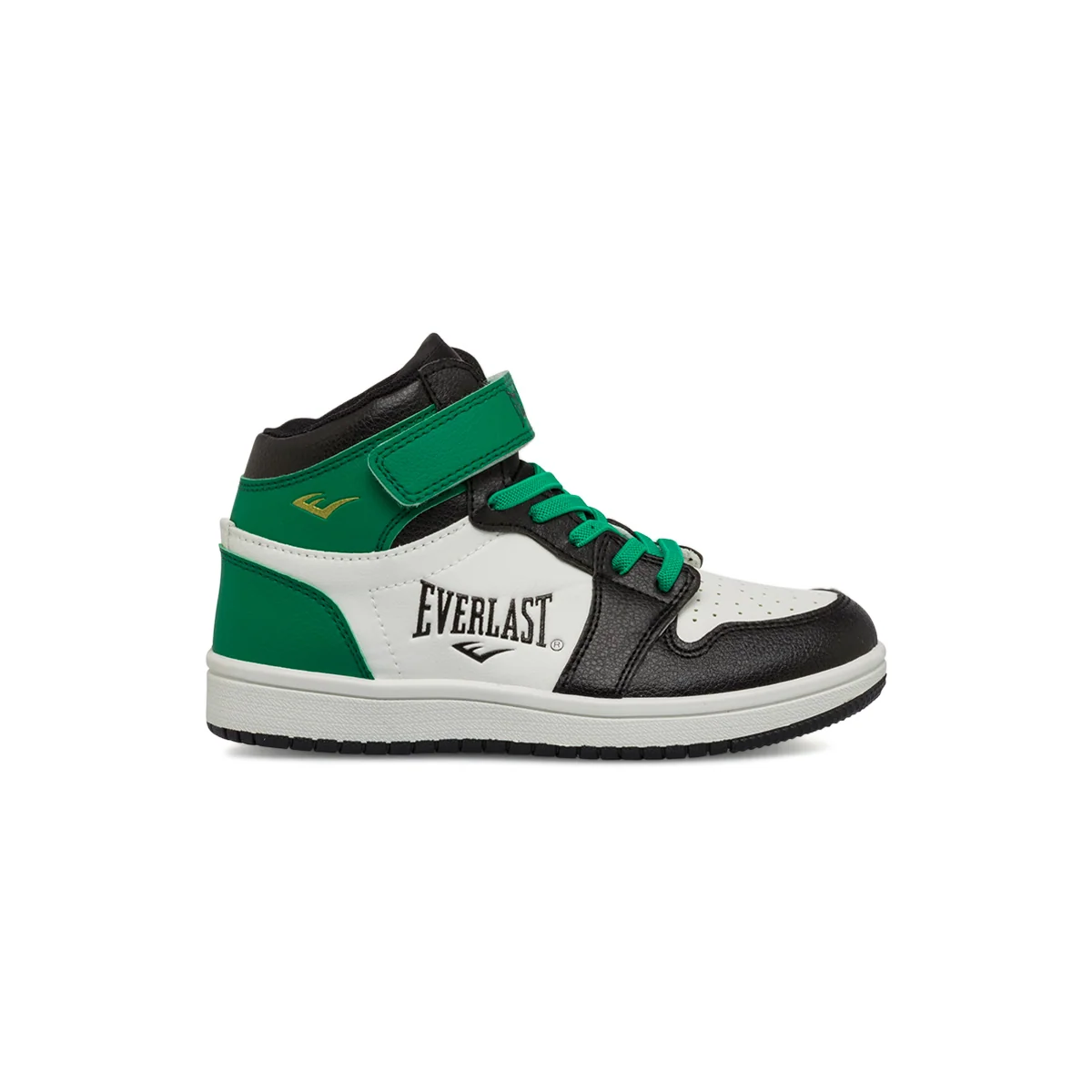 Sneakers alte bianche, nere e verdi da bambino con dettagli traforati Everlast