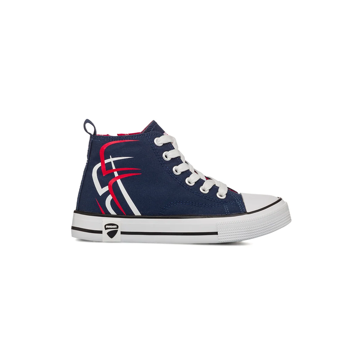 Sneakers alte blu da Ragazzo con stampa laterale Ducati