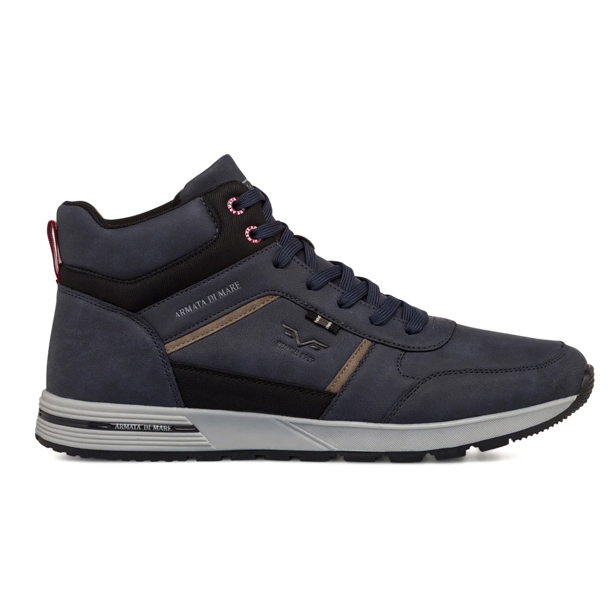Sneakers alte blu da uomo con logo laterale Armata di Mare