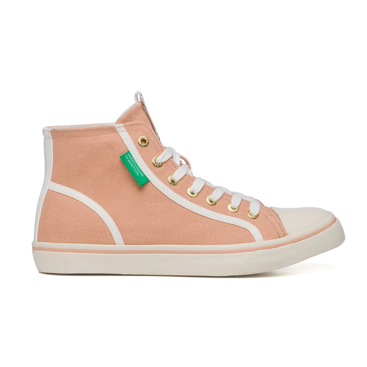 Sneakers alte corallo in canvas Benetton Tyke Plus Mid