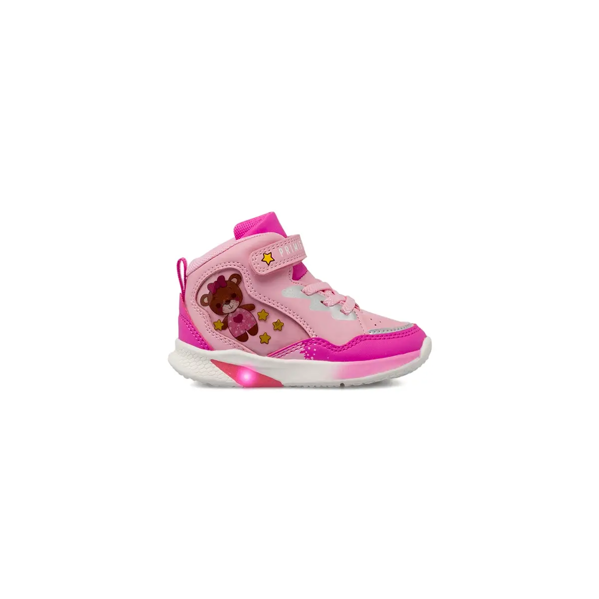 Sneakers alte da bambina rosa con strappo e Luci Primigi