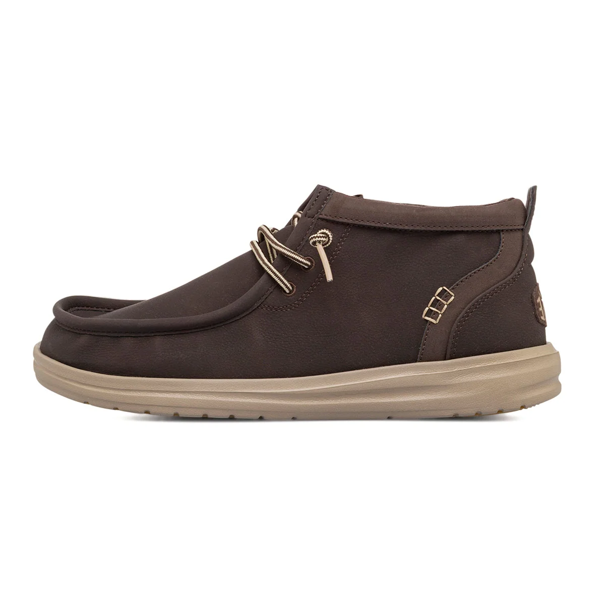 Sneakers alte da uomo marroni Heydude Wally Mid con suola a contrasto