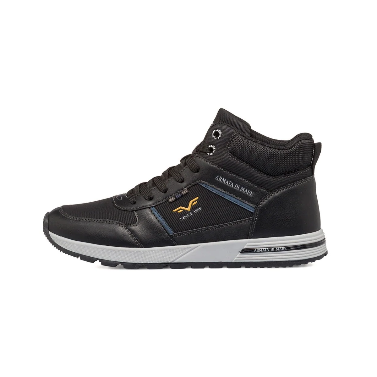Sneakers alte nere da uomo con logo laterale Armata di Mare