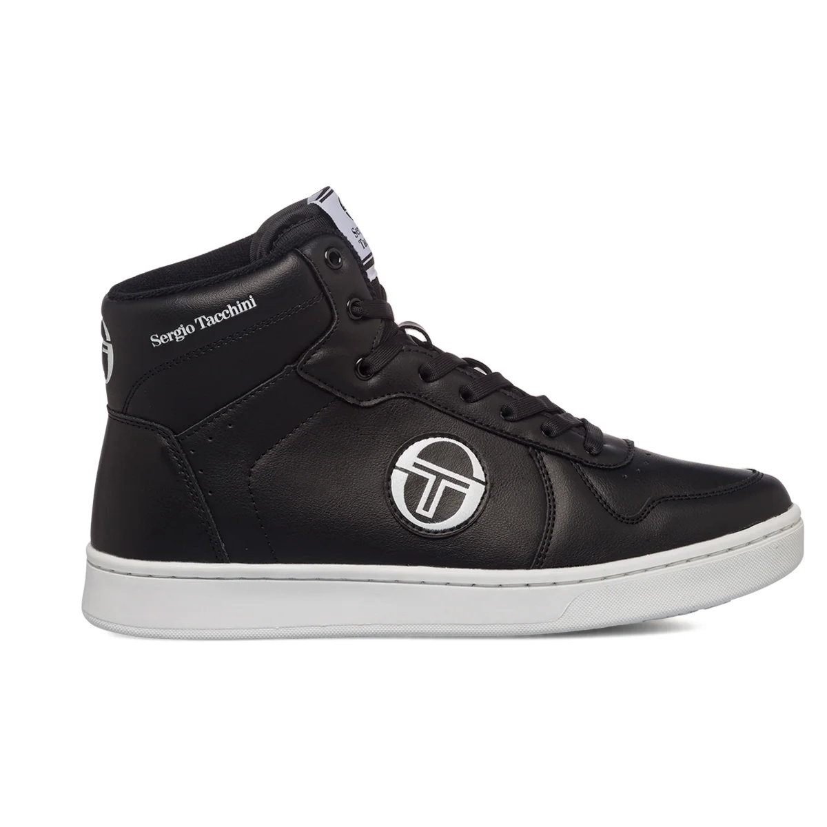 Sneakers alte nere da uomo con patch logo Sergio Tacchini LA Pavin High LTX