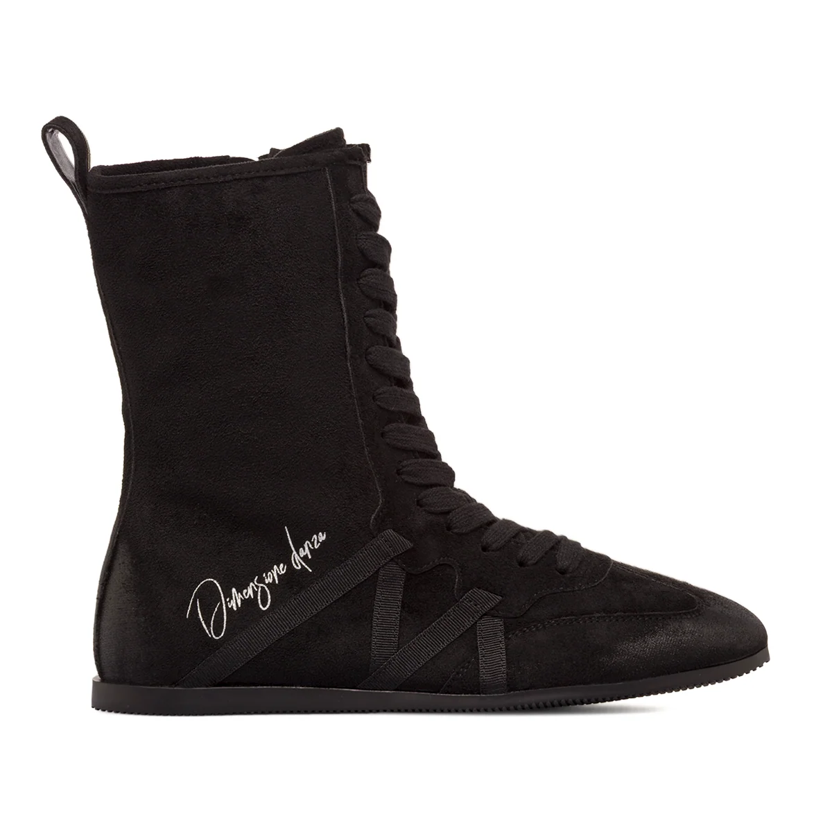 Sneakers Alte Nere Donna effetto scamosciato con zip Dimensione Danza