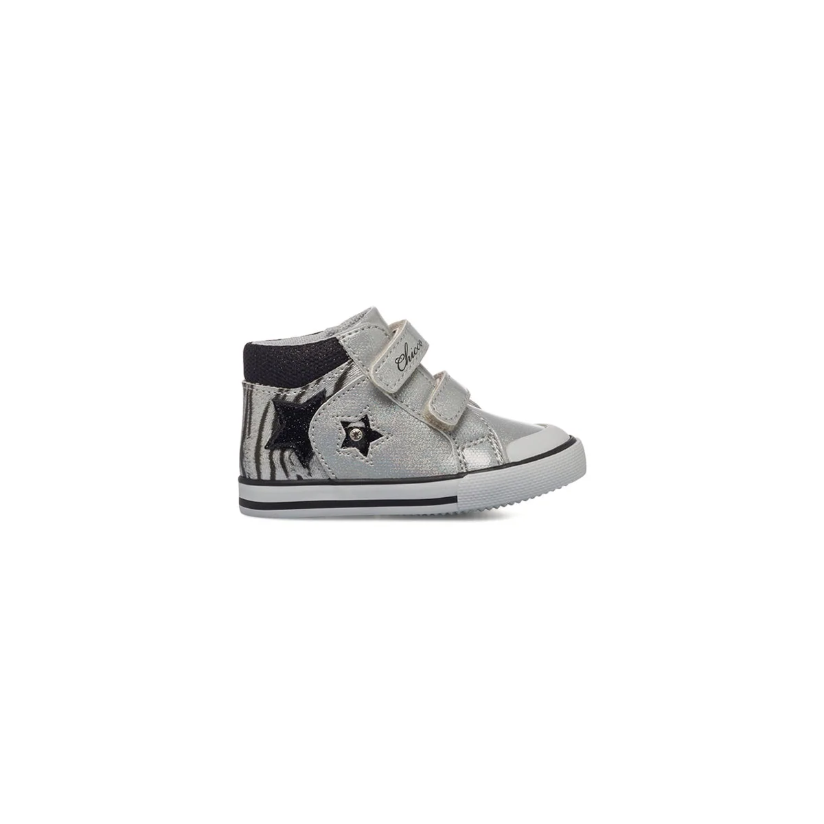 Sneakers alte primi passi argento da bambina Chicco Gassia