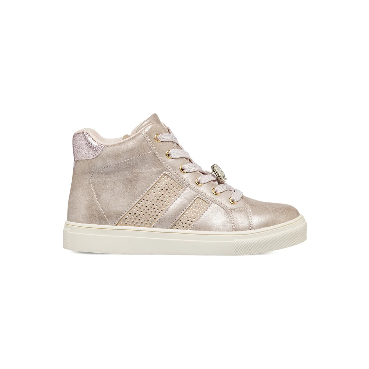 Sneakers Alte Ragazza Rosa Metallizzato Texture Geometrica Dieci Baci