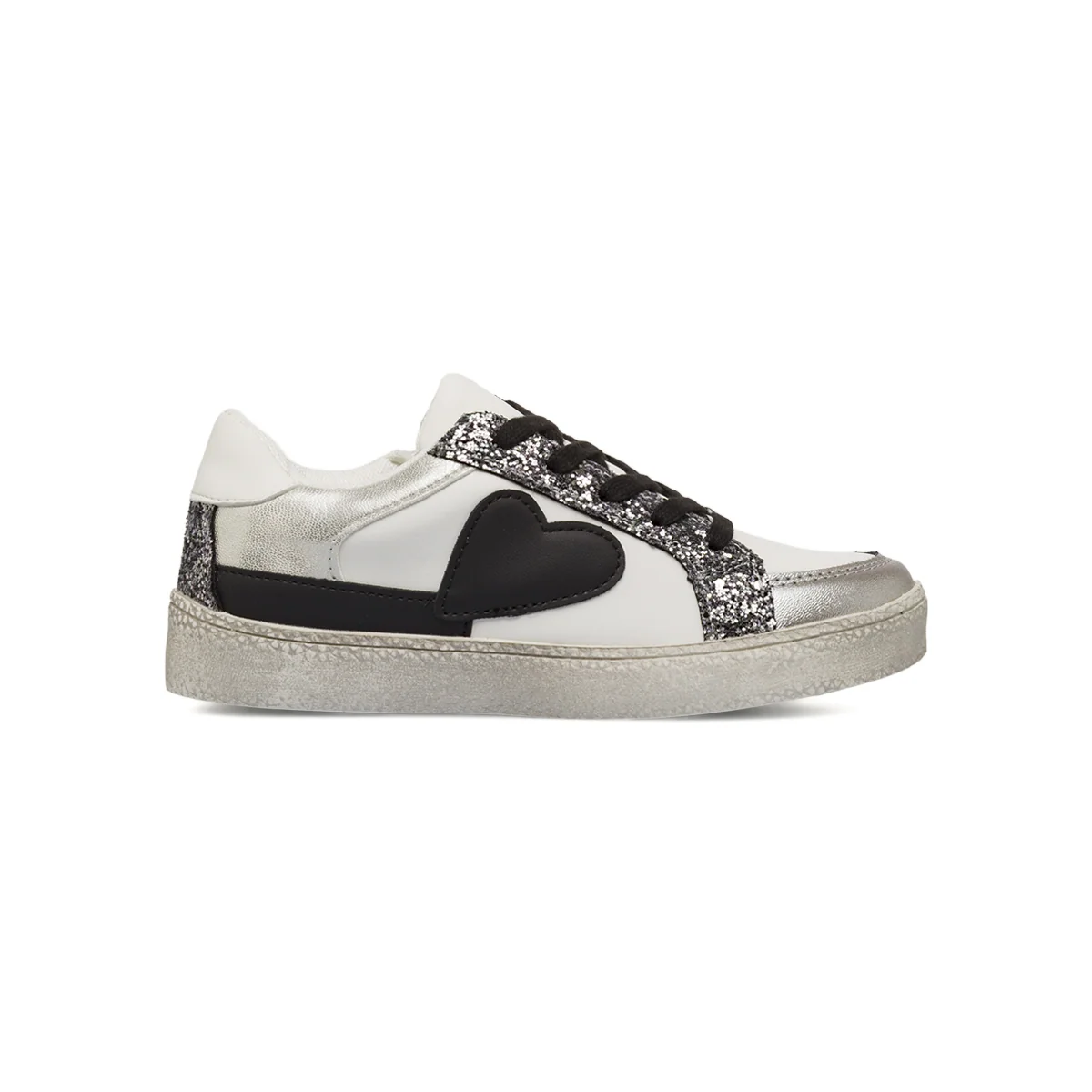Sneakers argento e bianche da Ragazza con glitter Dieci Baci
