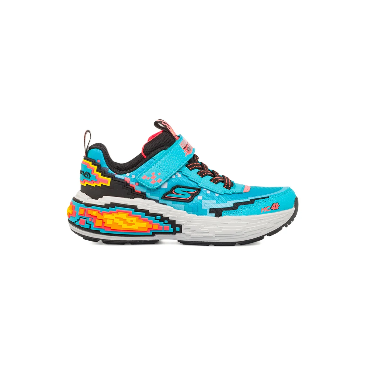 Sneakers Azzurre da ragazzo con dettagli arancione fluo Skechers Mega Craft