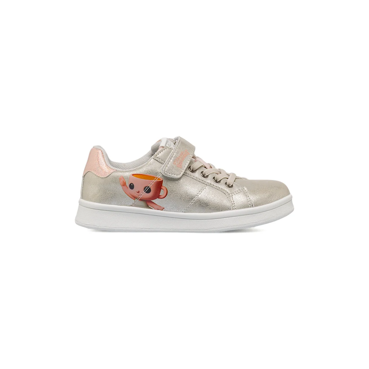 Sneakers Bambina argento metallizzato con strappo e glitter Skifidol