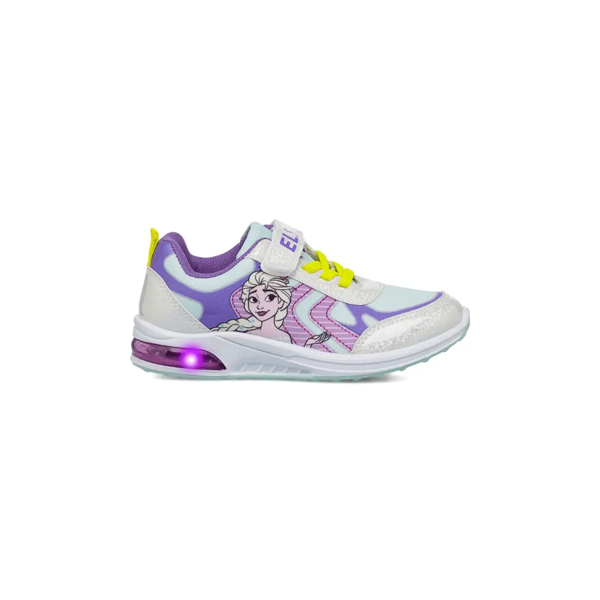 Sneakers Bambina bianche e lilla con luci nella suola Frozen Elsa