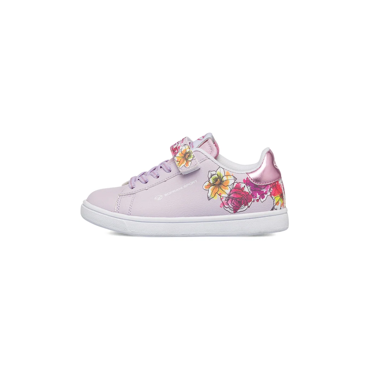 Sneakers bambina lilla con dettagli fiori Soprani Sport