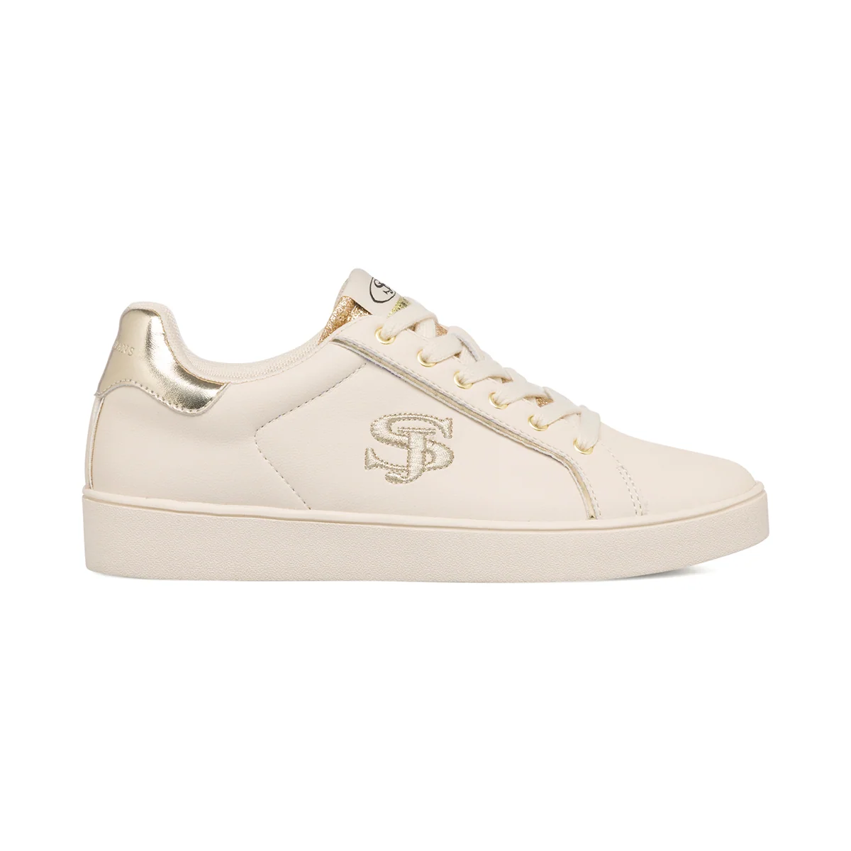 Sneakers beige da donna con dettaglio laminato Swish Jeans