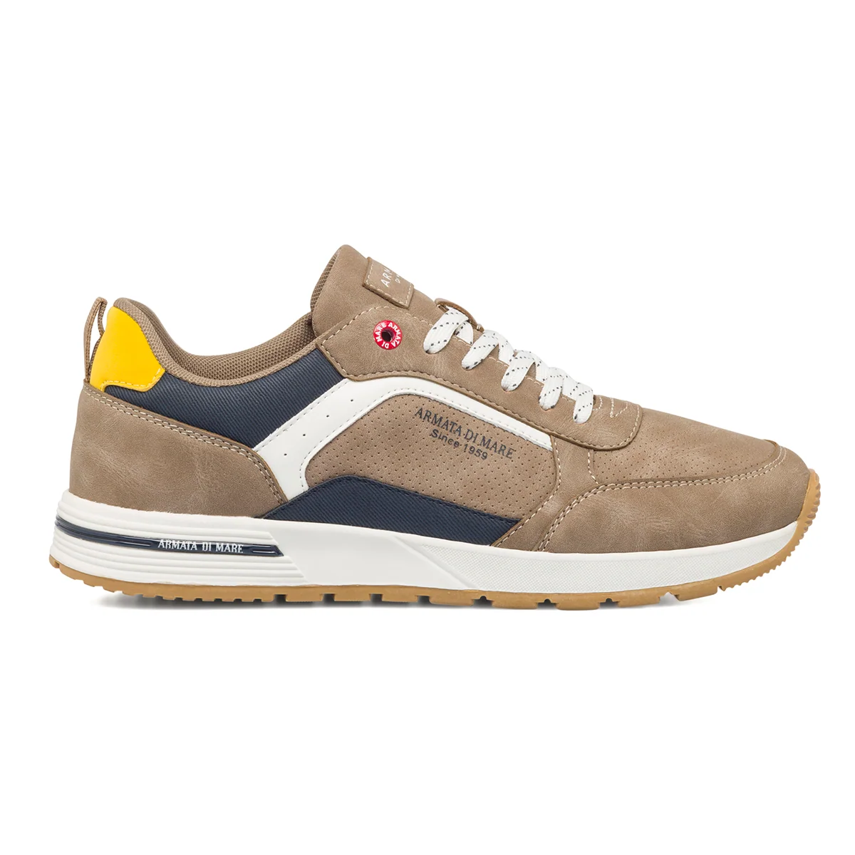 Sneakers beige da uomo con logo laterale Armata di Mare