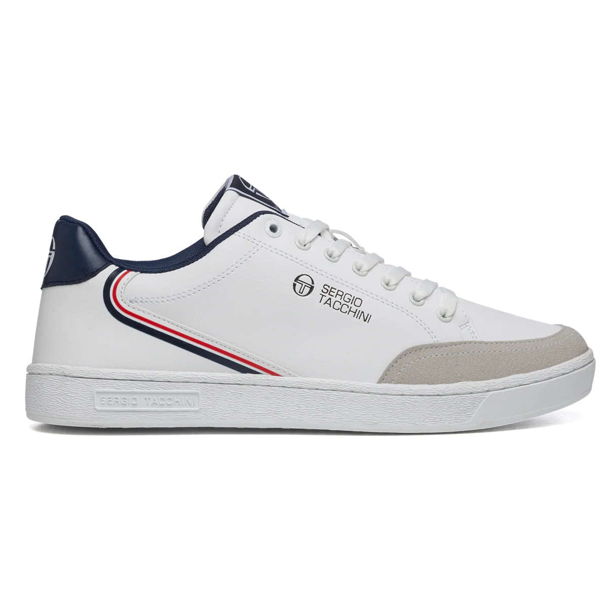Sneakers bianche con dettaglio blu sul tallone Sergio Tacchini Point LTX
