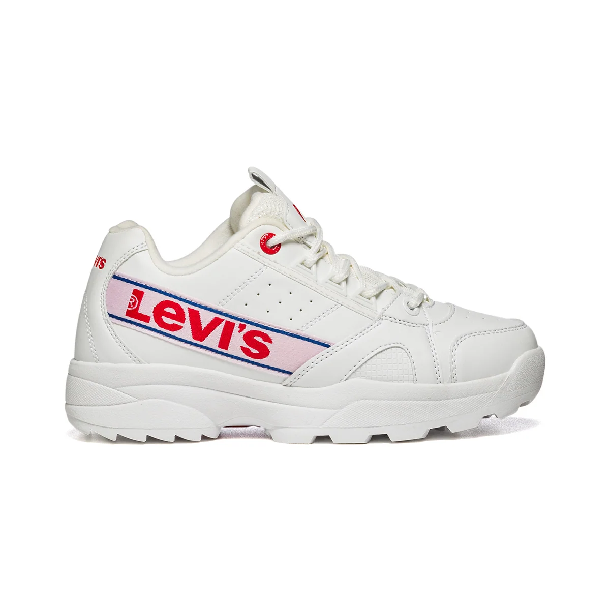 Sneakers bianche con dettaglio traforato e logo laterale Levi's