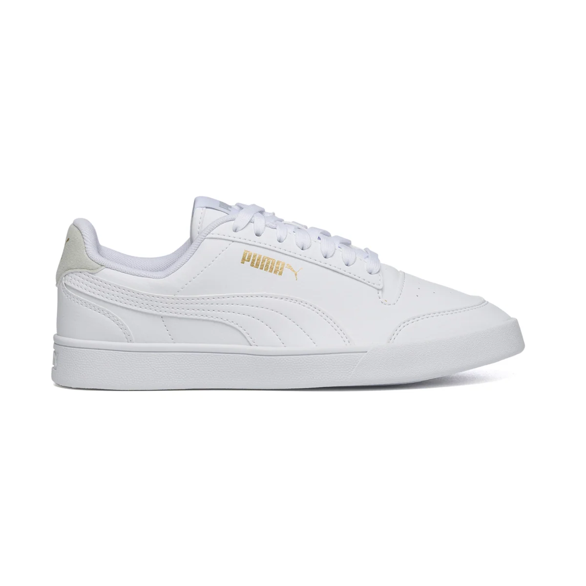 Sneakers bianche con logo oro Puma Shuffle Jr