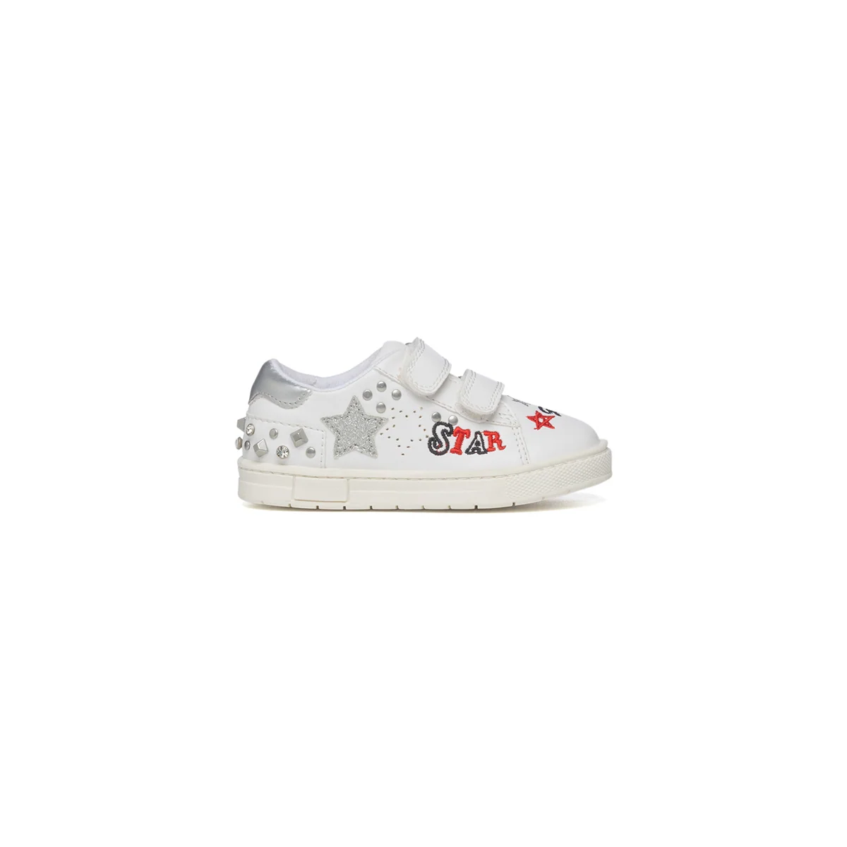 Sneakers bianche con ricami e piccole borchie Chicco Cloris