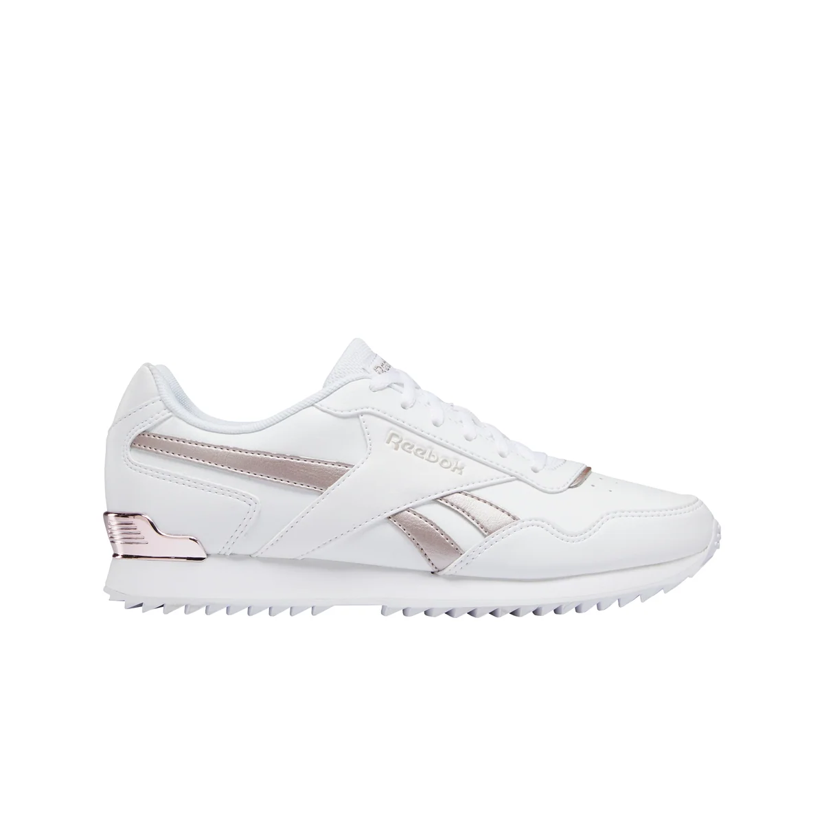 Sneakers bianche con strisce metallizzate Reebok Royal Glide Ripple Clip