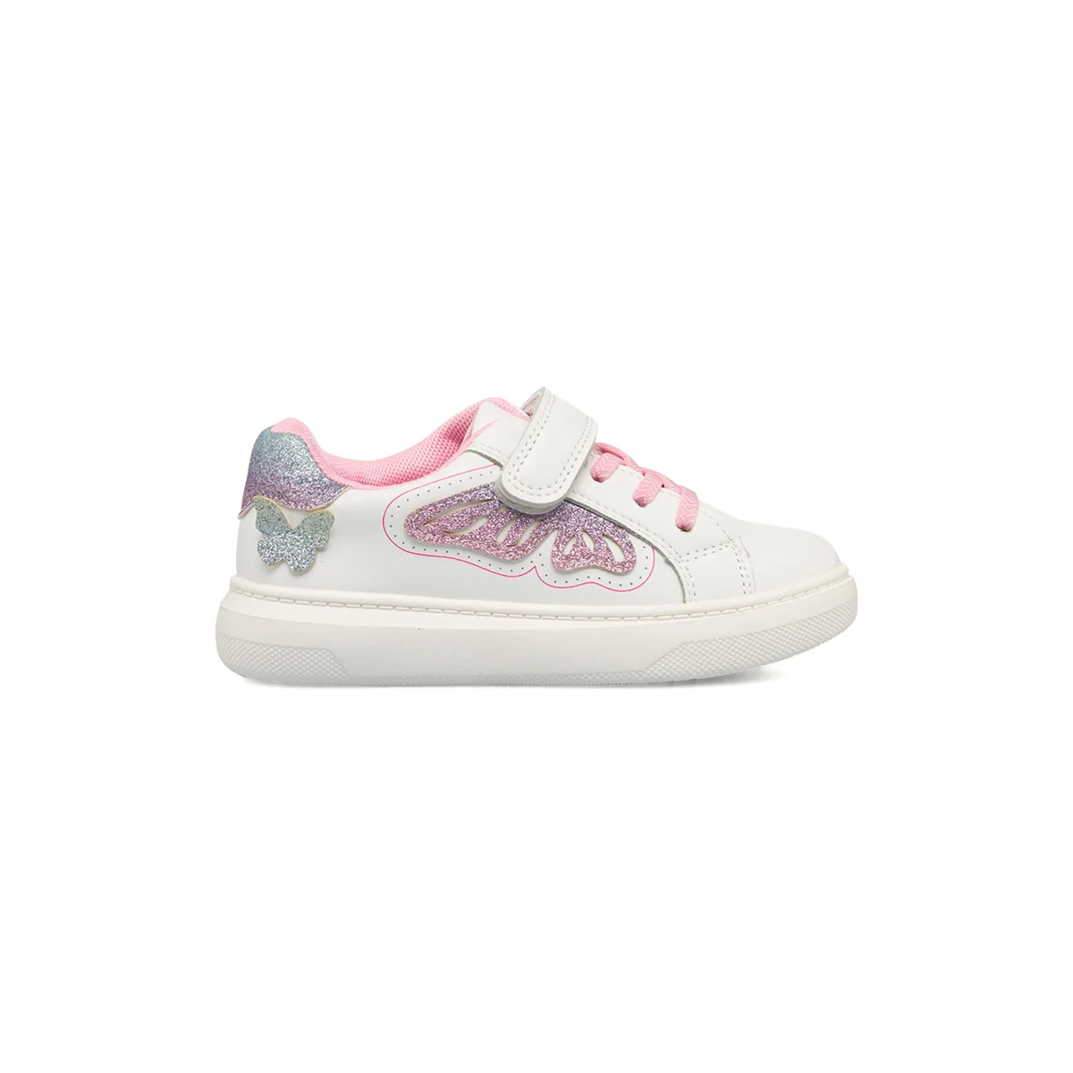 Sneakers bianche da bambina con glitter arcobaleno Le scarpe di Alice