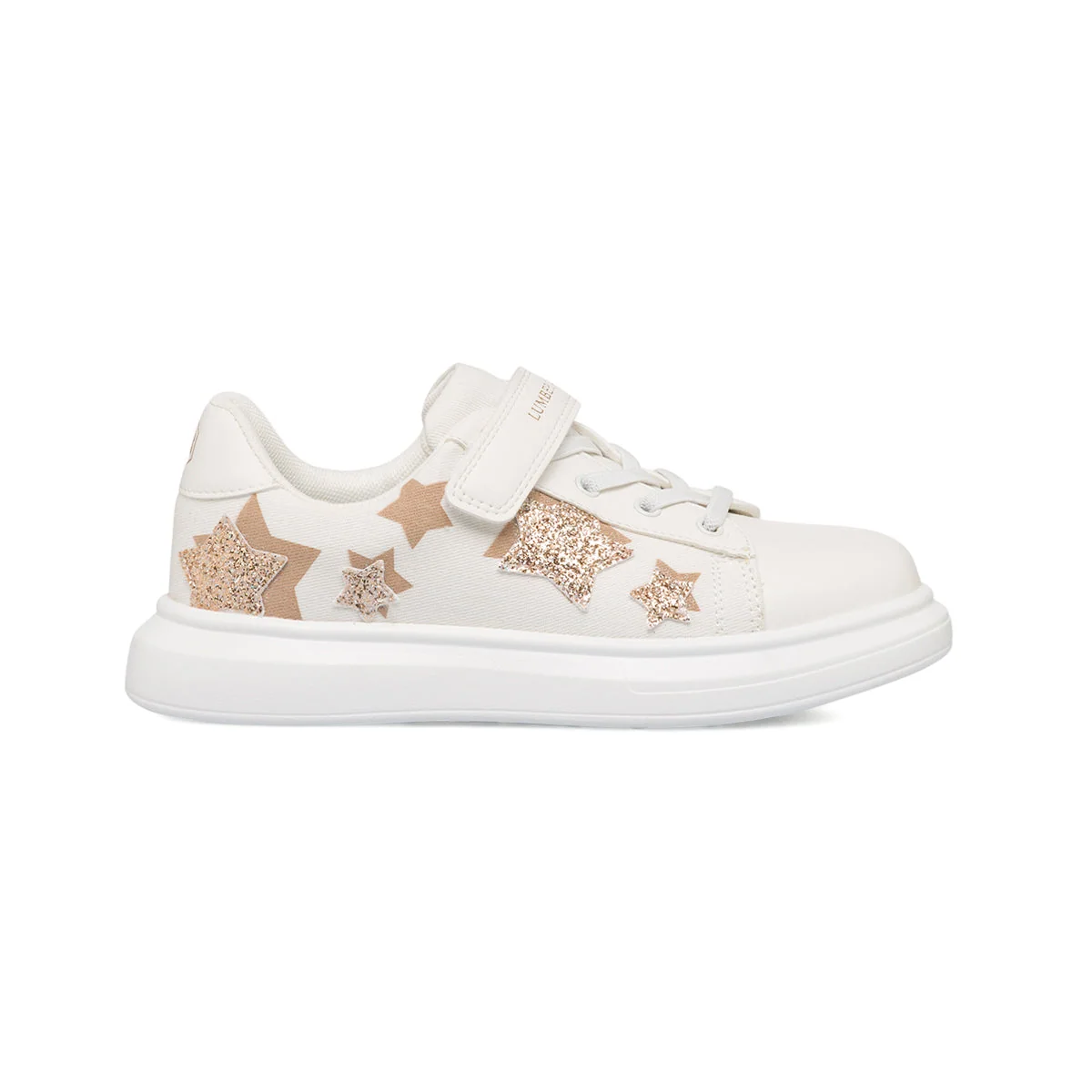 Sneakers bianche da bambina con stelline glitterate Lumberjack Chloe