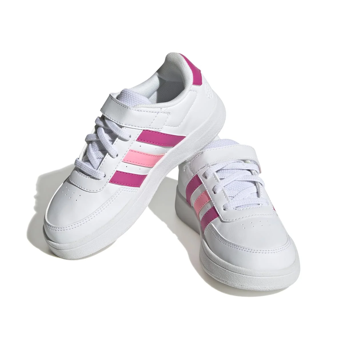 Sneakers bianche da bambina con strisce rosa e fucsia adidas Breaknet 2.0 EL K
