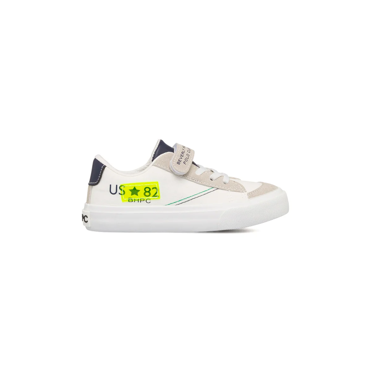 Sneakers bianche da bambino con dettagli blu Beverly Hills Polo Club