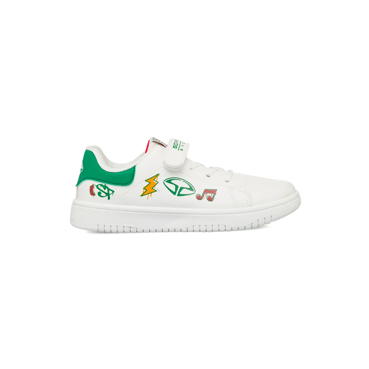 Sneakers bianche da Bambino con stampe multicolore e strappo in velcro Soprani Sport
