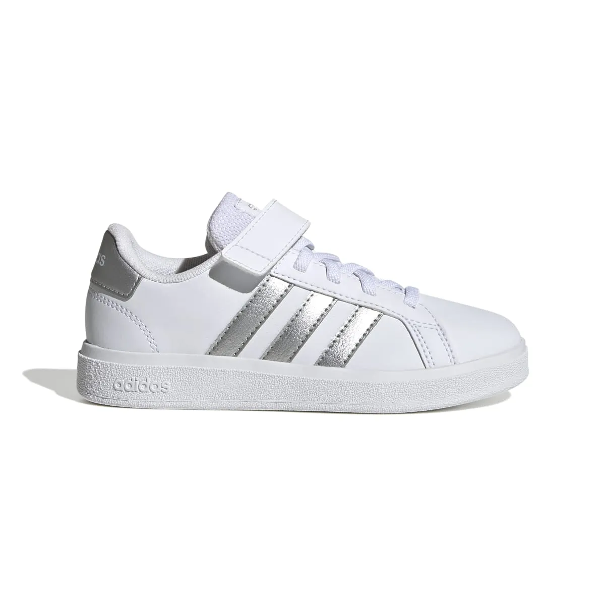 Sneakers bianche da bambino con strisce a contrasto adidas Grand Court 2.0 El K