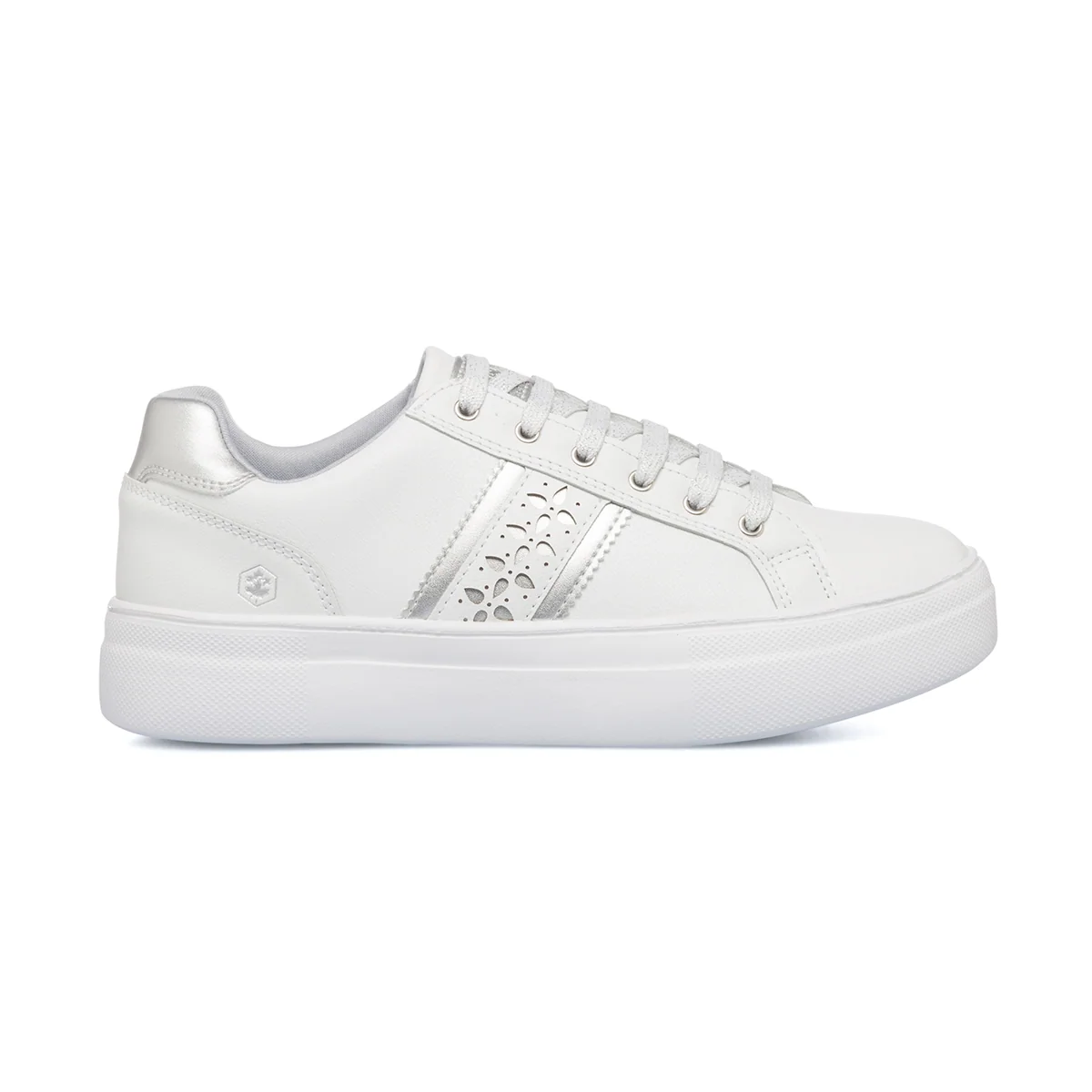 Sneakers bianche da donna con dettagli argento Lumberjack Doris