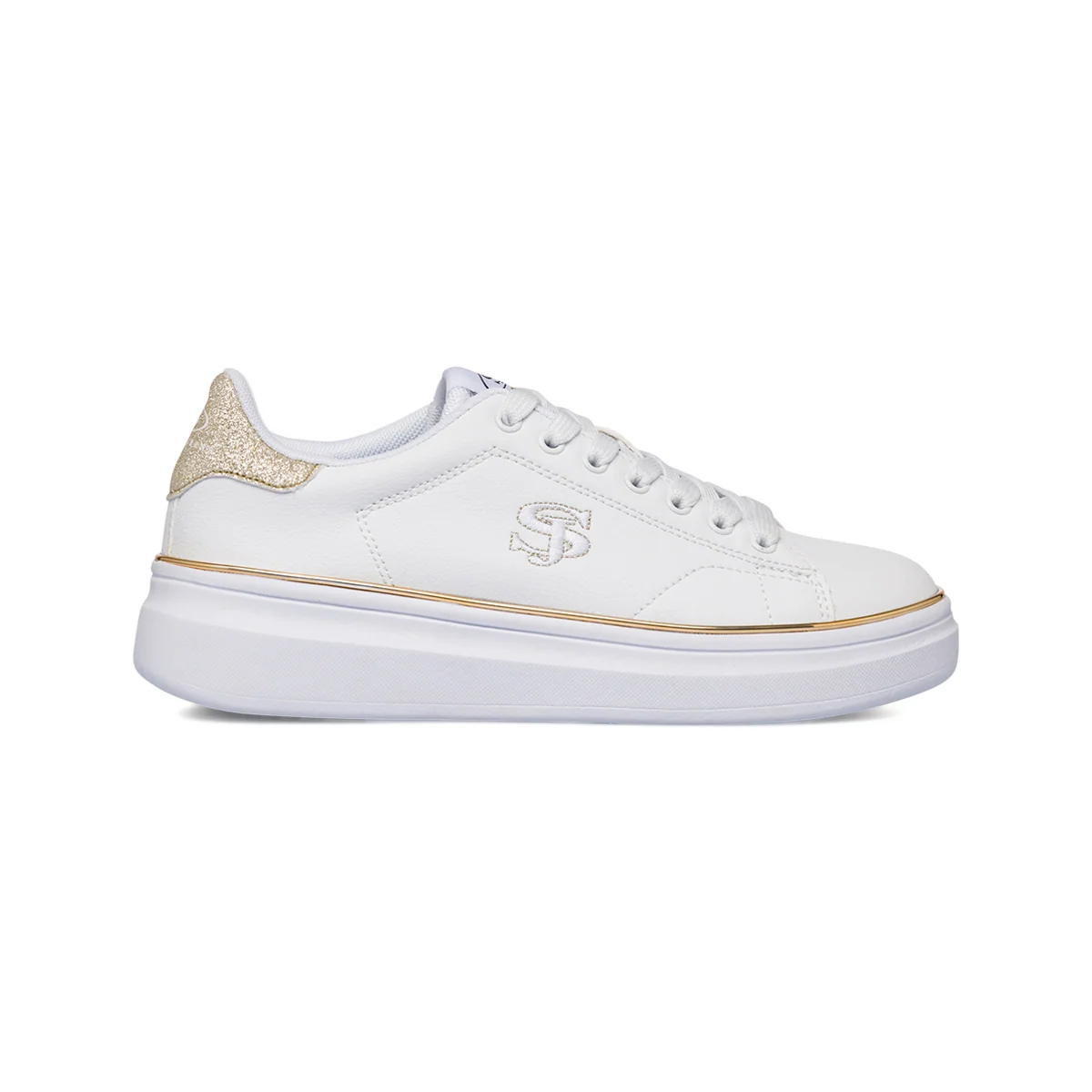 Sneakers bianche da donna con dettagli dorati Swish Jeans