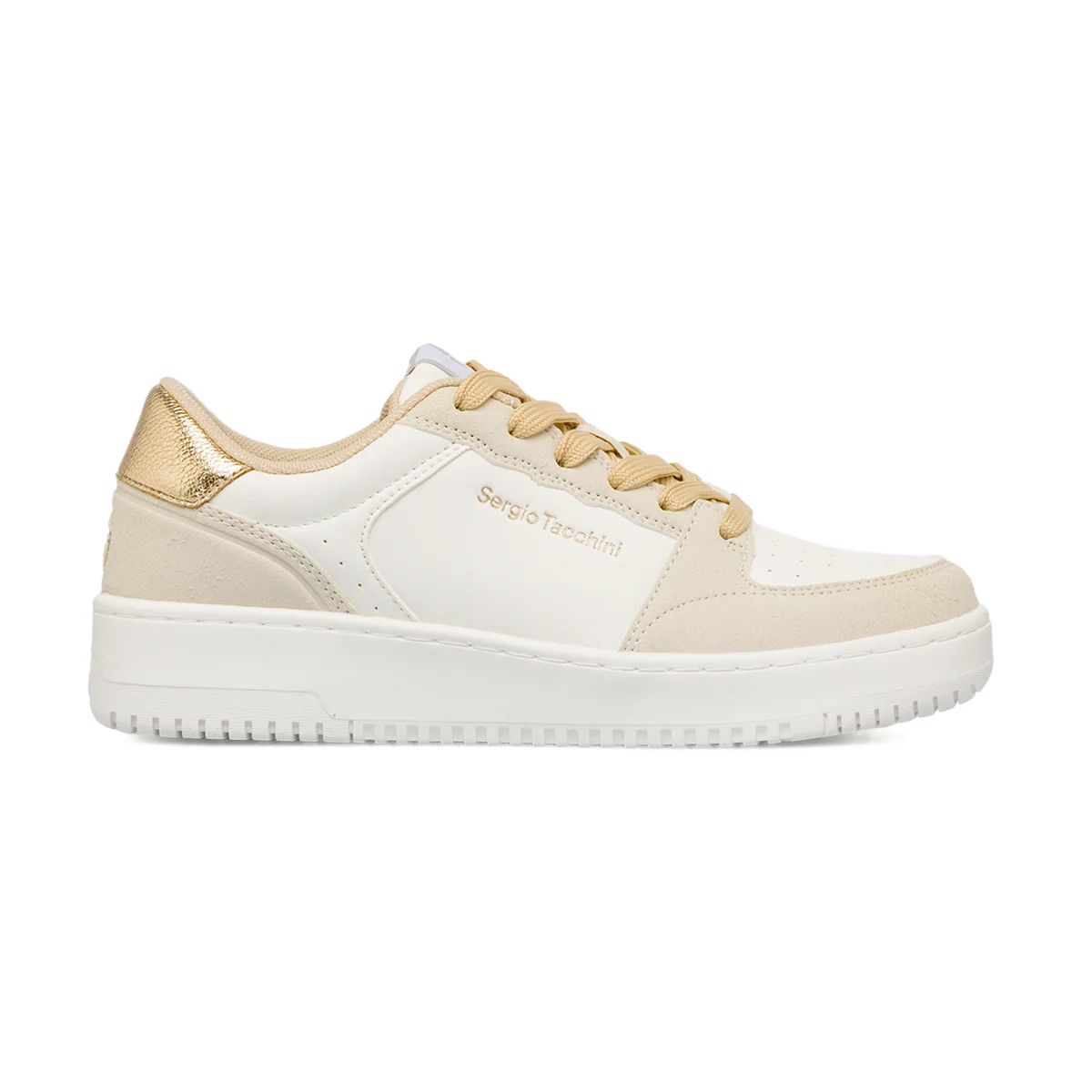 Sneakers bianche da Donna con dettagli oro e beige Sergio Tacchini