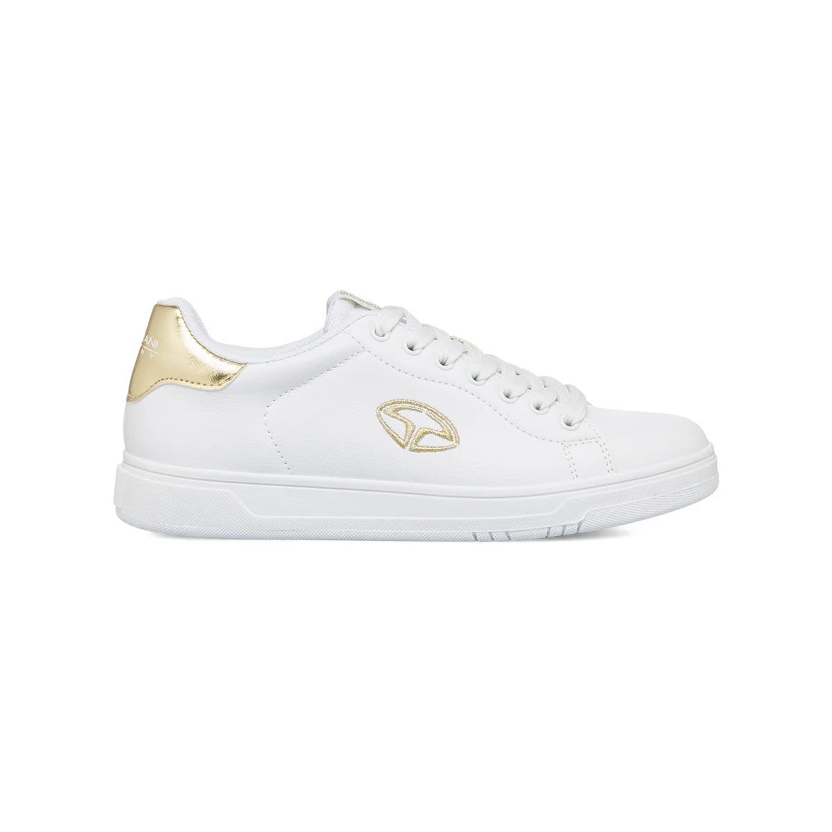 Sneakers bianche da Donna con dettagli oro e logo Soprani Sport