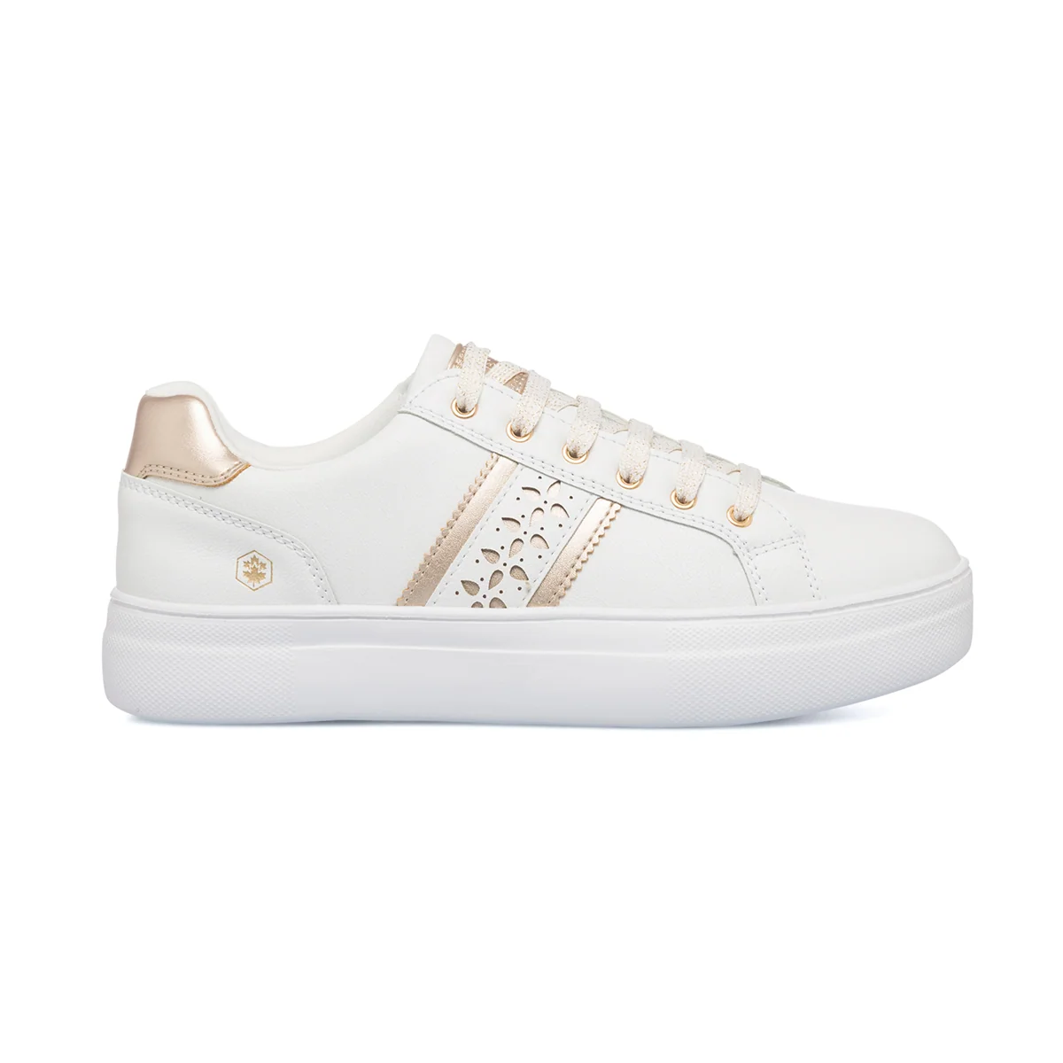 Sneakers bianche da donna con dettagli platino Lumberjack Doris