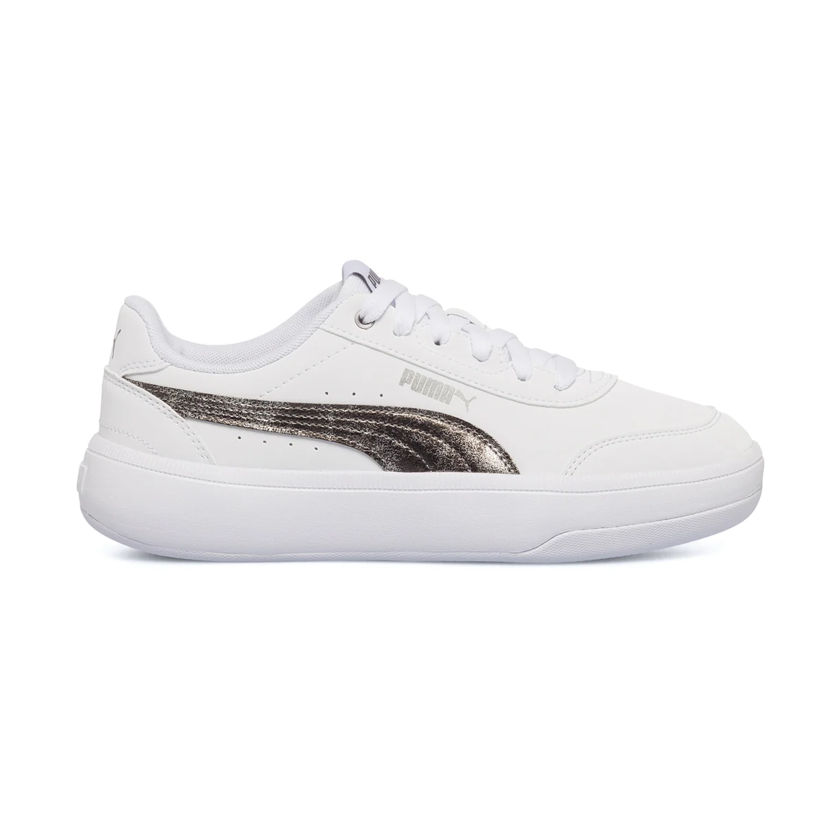 Sneakers bianche da donna con dettaglio laminato Puma Tori Metallics