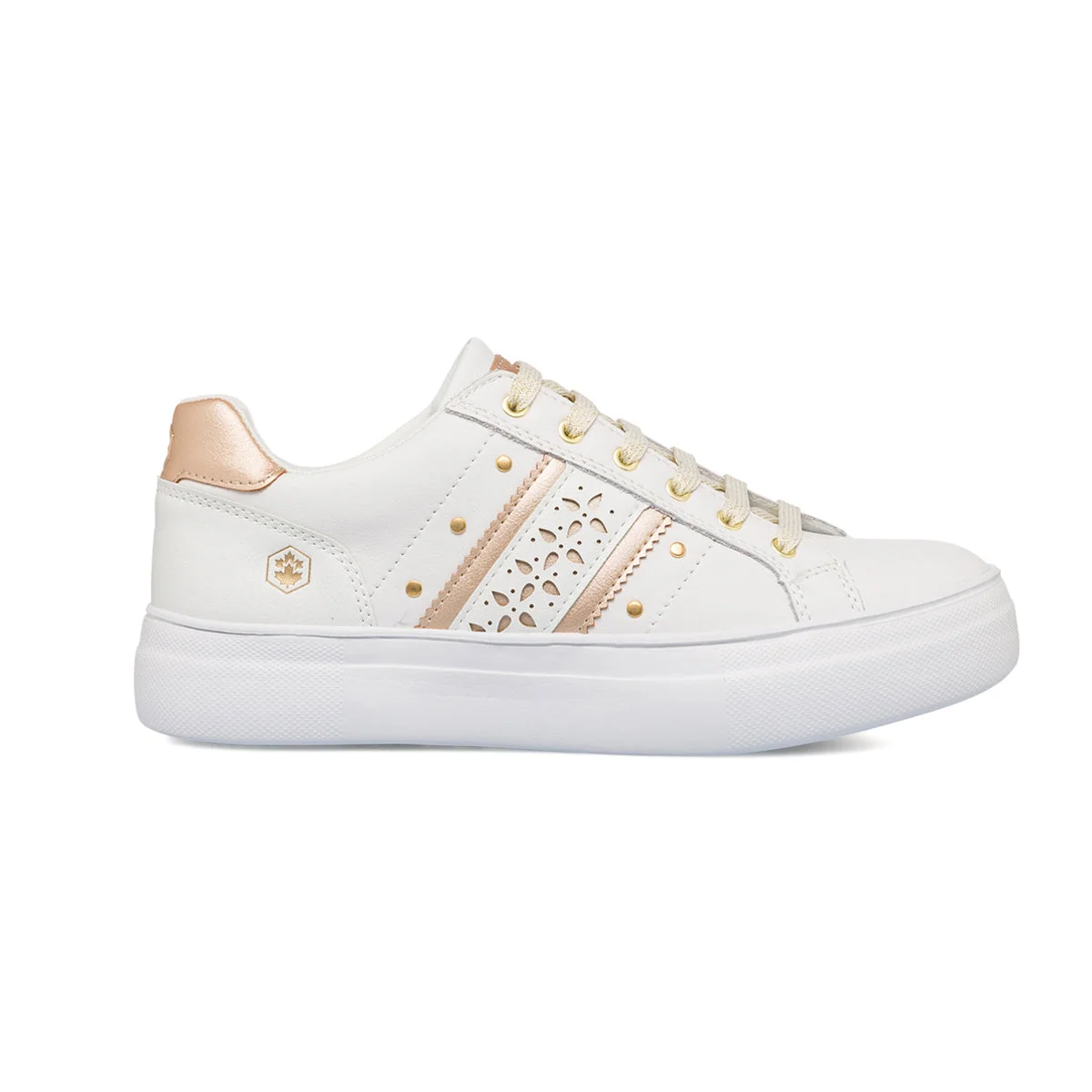 Sneakers bianche da donna con piccole borchie Lumberjack Doris