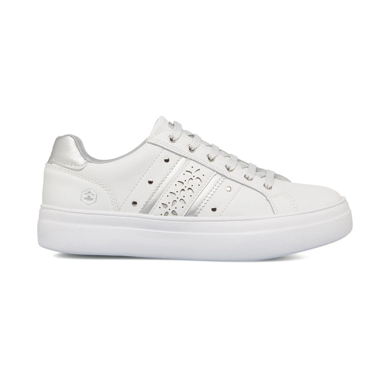 Sneakers bianche da donna con piccole borchie Lumberjack Doris