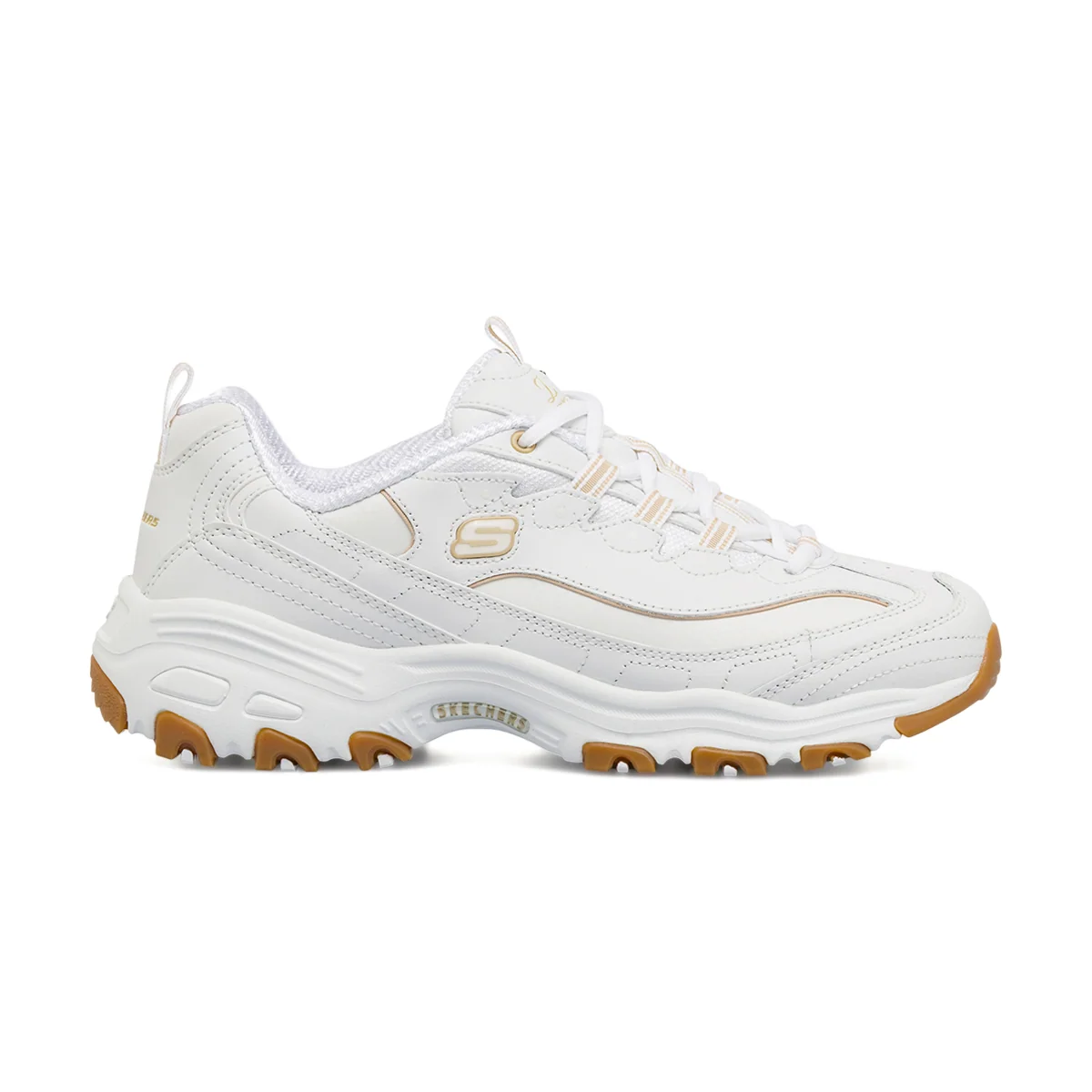 Sneakers bianche da Donna con soletta in Memory Foam Skechers D'Lites