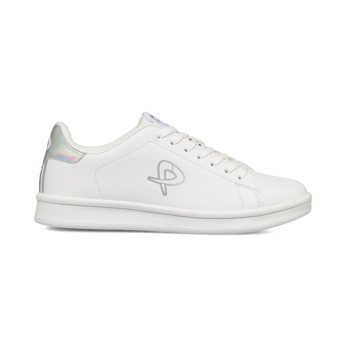 Sneakers bianche da ragazza con dettagli iridescenti P Go
