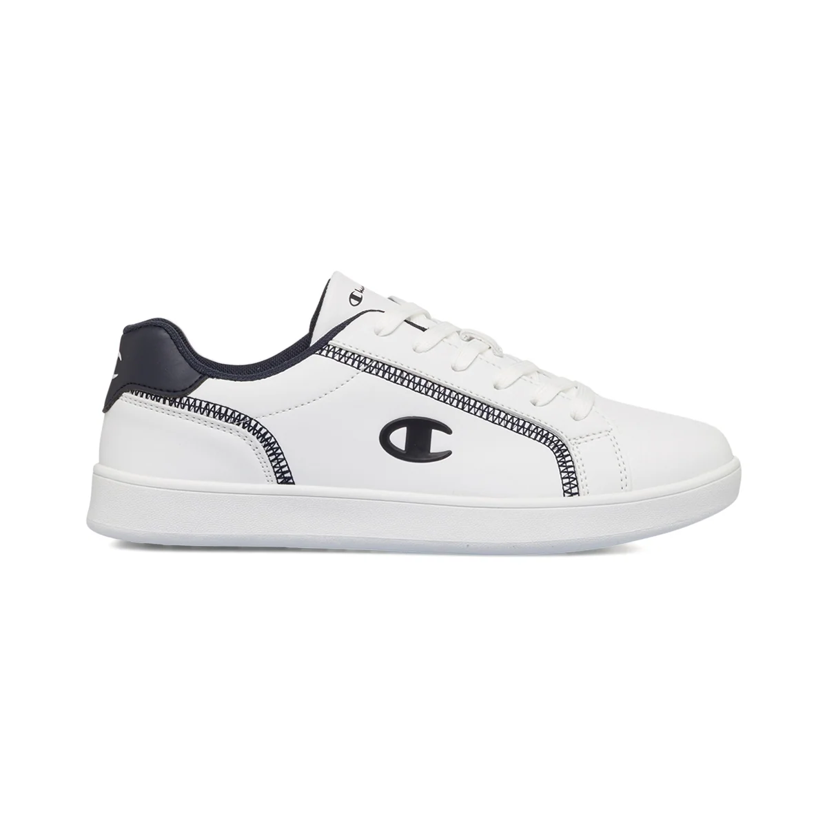 Sneakers bianche da ragazzo con logo laterale e dettagli in blu Champion Alex B GS