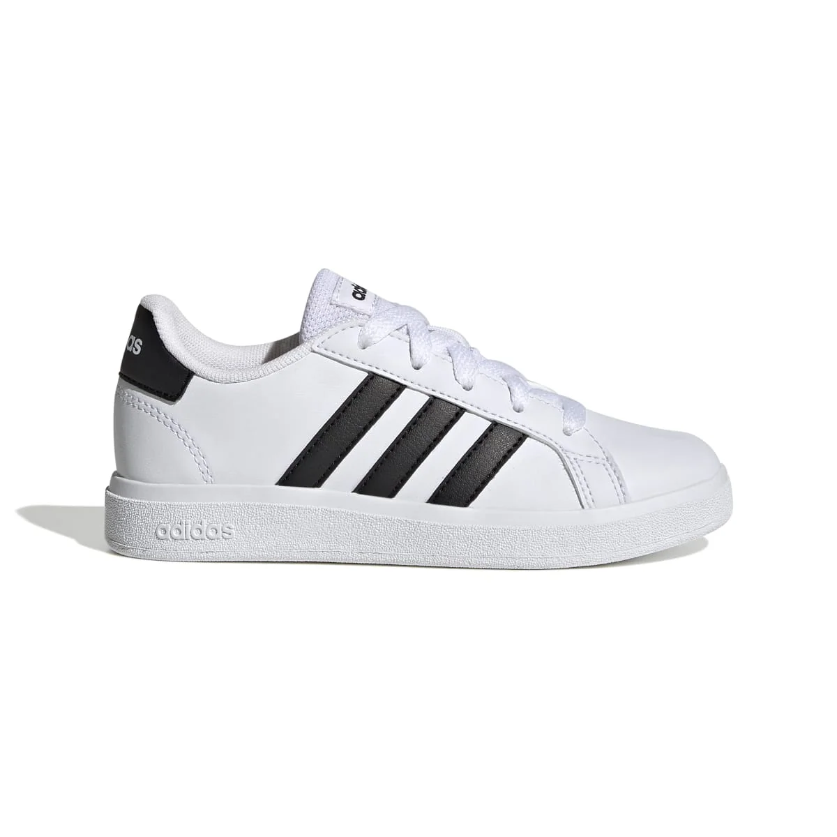Sneakers bianche da ragazzo con strisce a contrasto adidas Grand Court 2.0 K