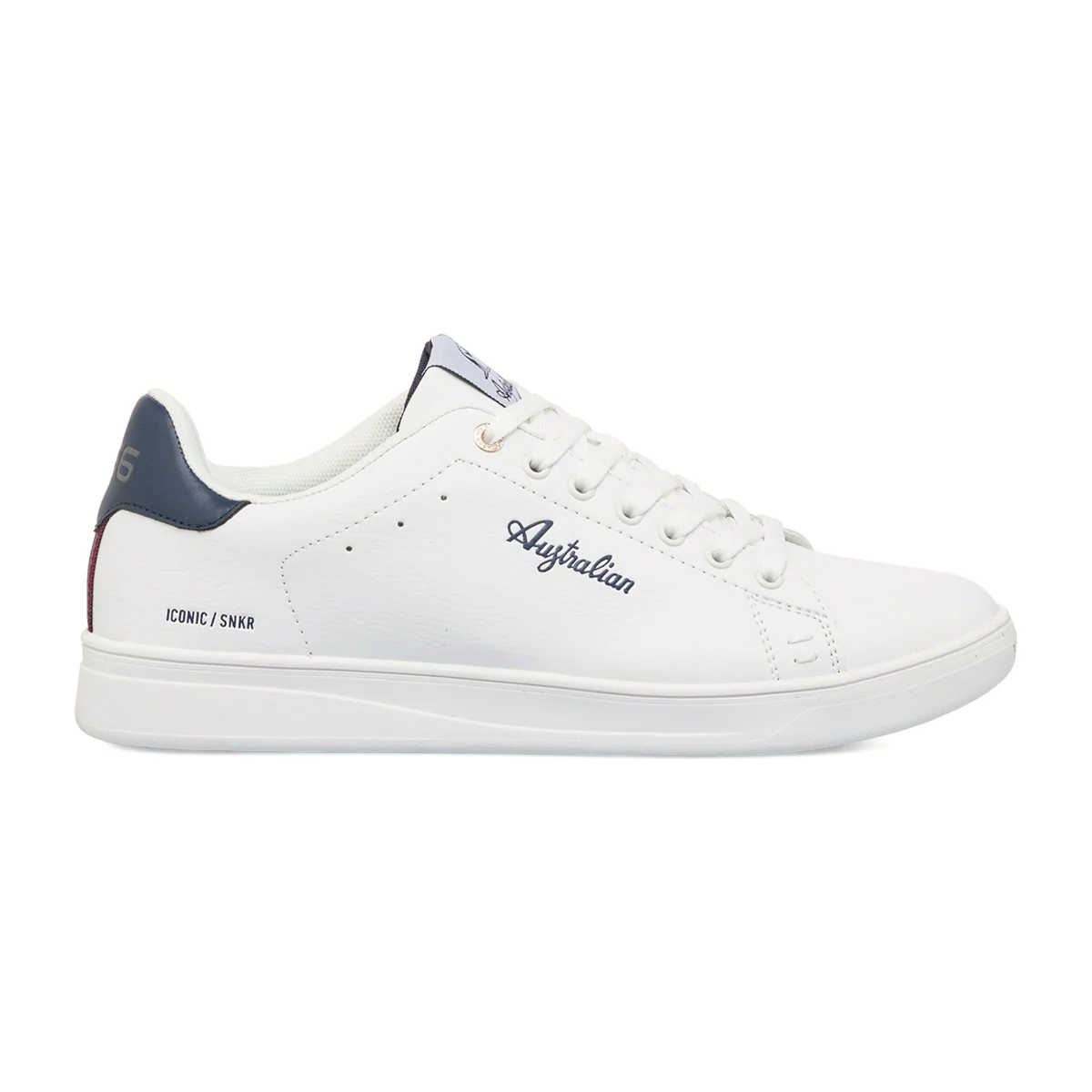 Sneakers bianche da uomo con dettagli blu e logo Australian