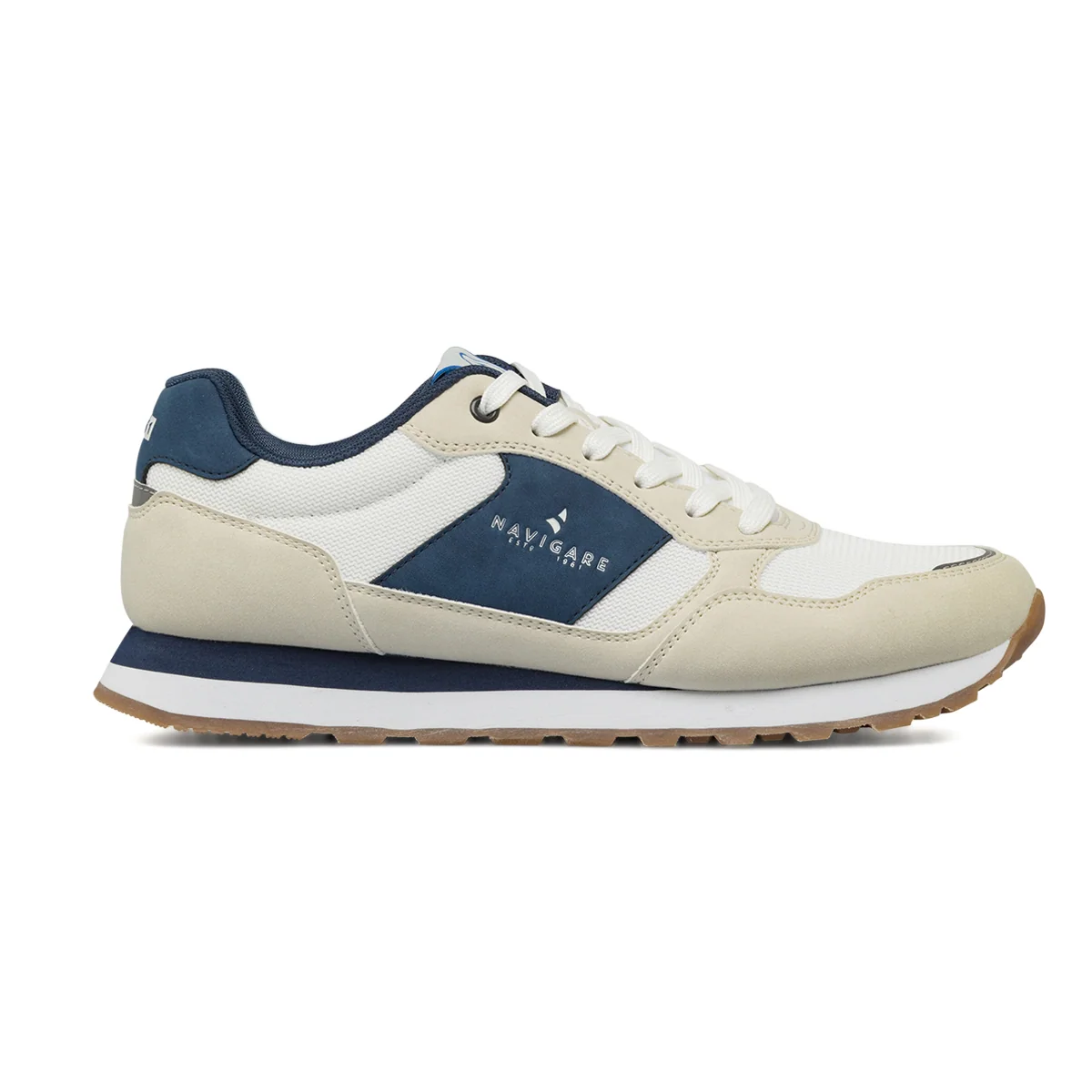 Sneakers Bianche da Uomo con dettagli effetto scamosciato Navigare