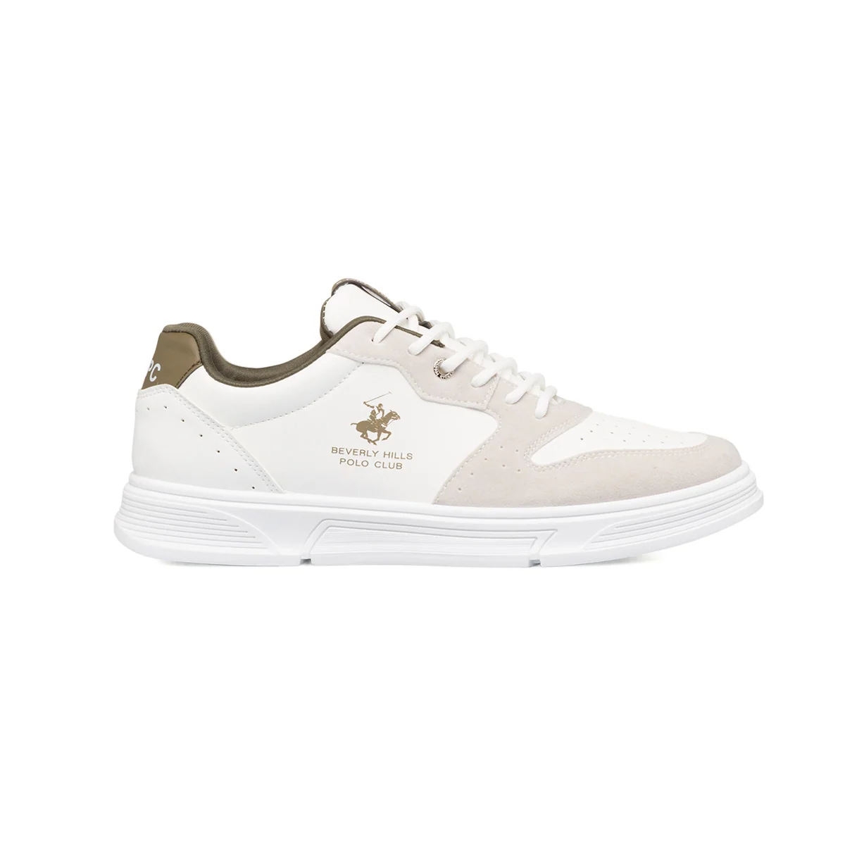 Sneakers bianche da uomo con logo laterale Beverly Hills Polo Club