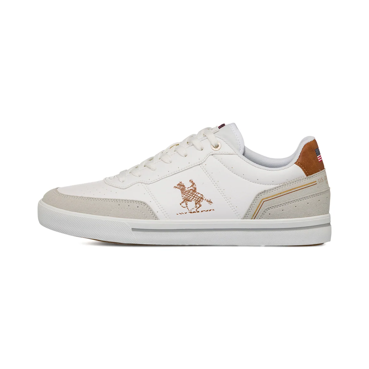 Sneakers bianche da Uomo con logo laterale U.S. Grand Polo